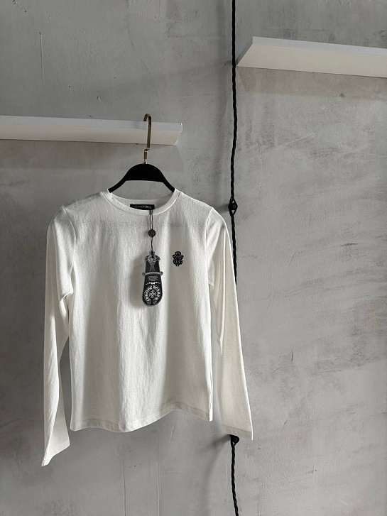 Женский белый лонгслив Chrome Hearts premium