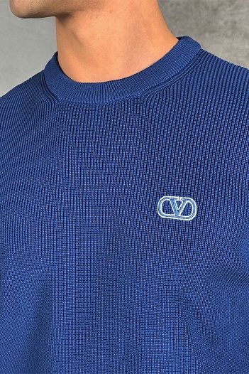 Мужской синий свитер Valentino Vlogo Signature   