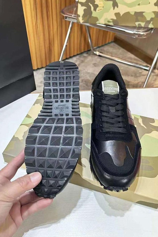 Комбинированные кроссовки Valentino Rockrunner - Black