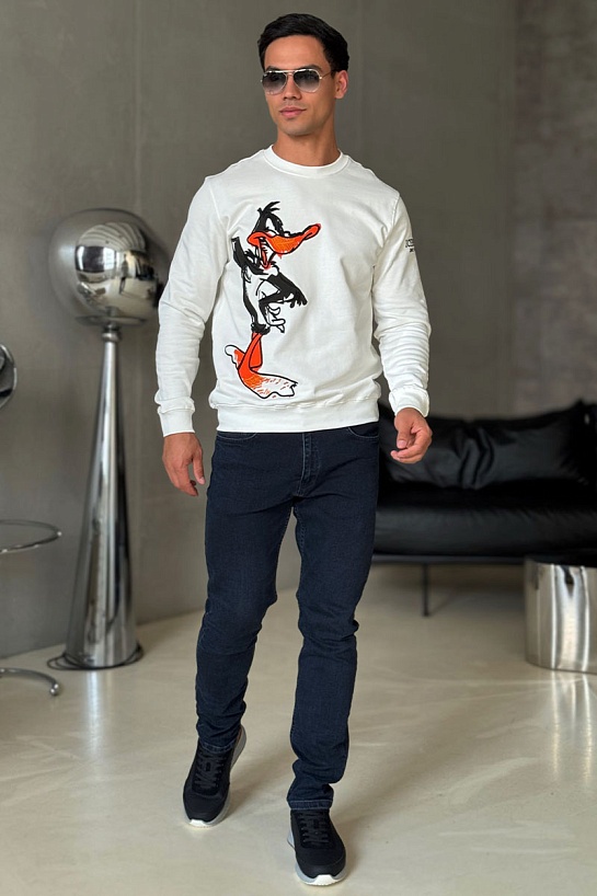 Мужской свитшот Iceberg "Daffy Duck" - White