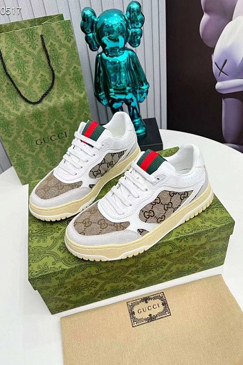 Женские кроссовки Gucci Re-Web - White / Brown   