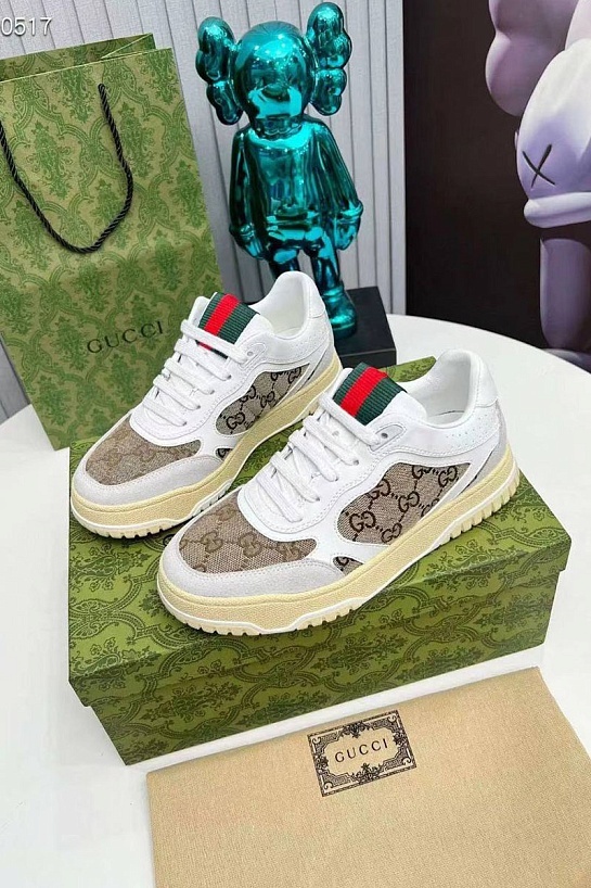 Женские кроссовки Gucci Re-Web - White / Brown