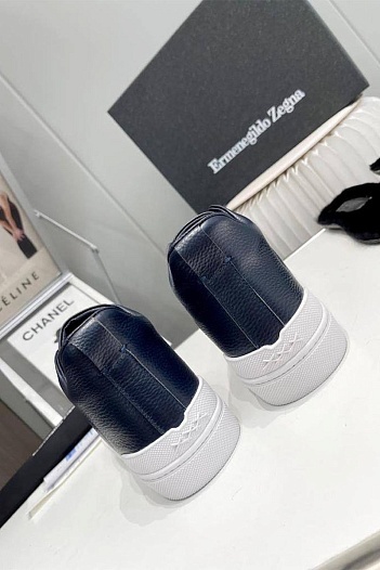 Кроссовки с мехом Ermenegildo Zegna Triple Stitch - Navy   