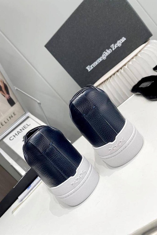 Кроссовки с мехом Ermenegildo Zegna Triple Stitch - Navy