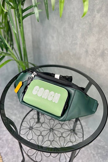 Кожаная сумка на пояс Coach Track - Green   