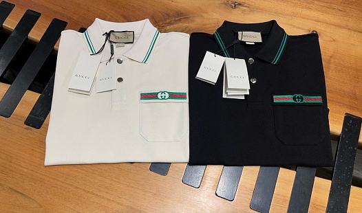 Мужское поло Gucci Interlocking G - Pearl White   