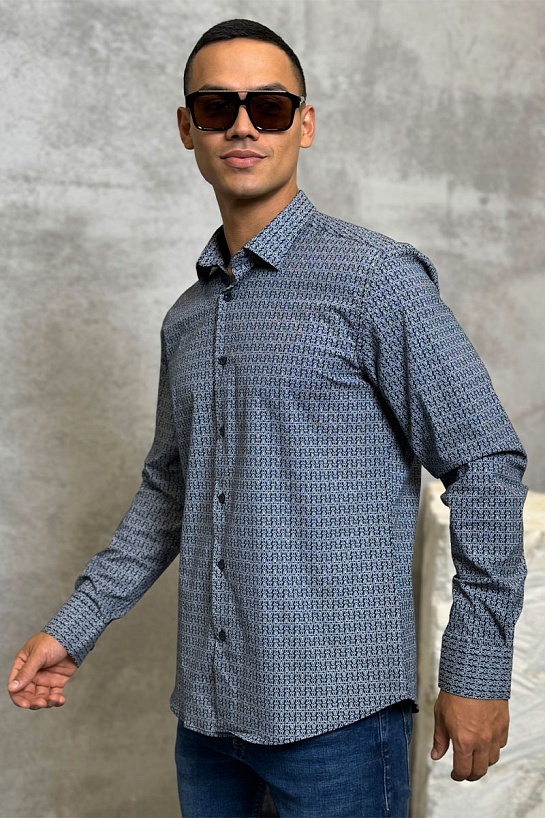 Мужская тёмно-синяя рубашка Armani Exchange