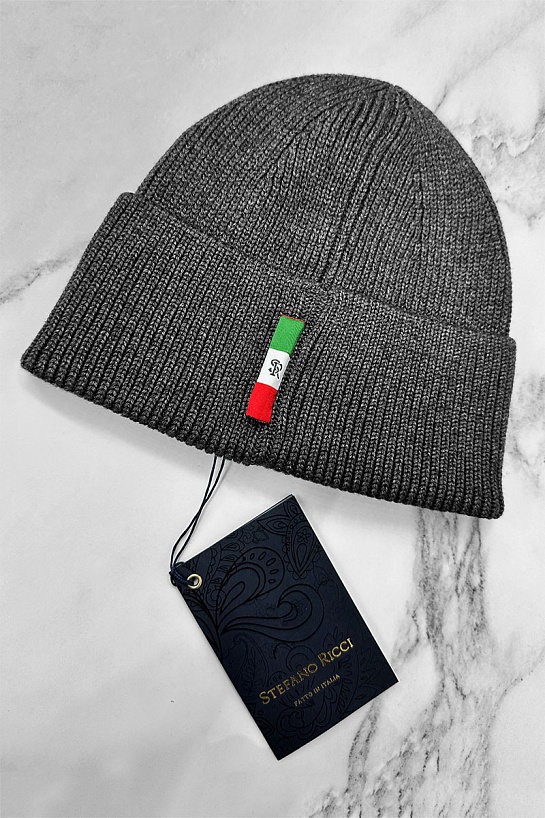 Шапка Stefano Ricci logo-embroidered - Dark Grey