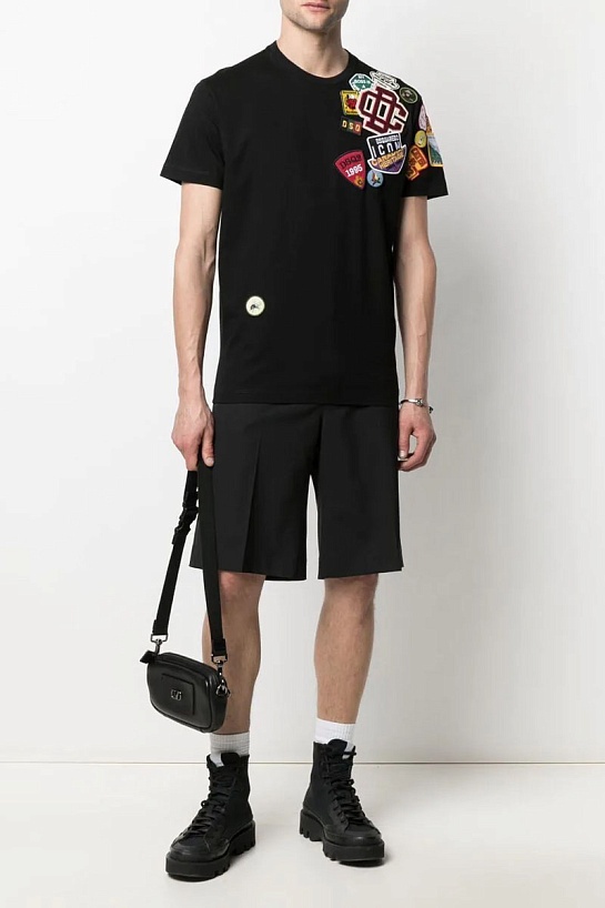 Чёрная оверсайз футболка Dsquared2 embroidered logo patch