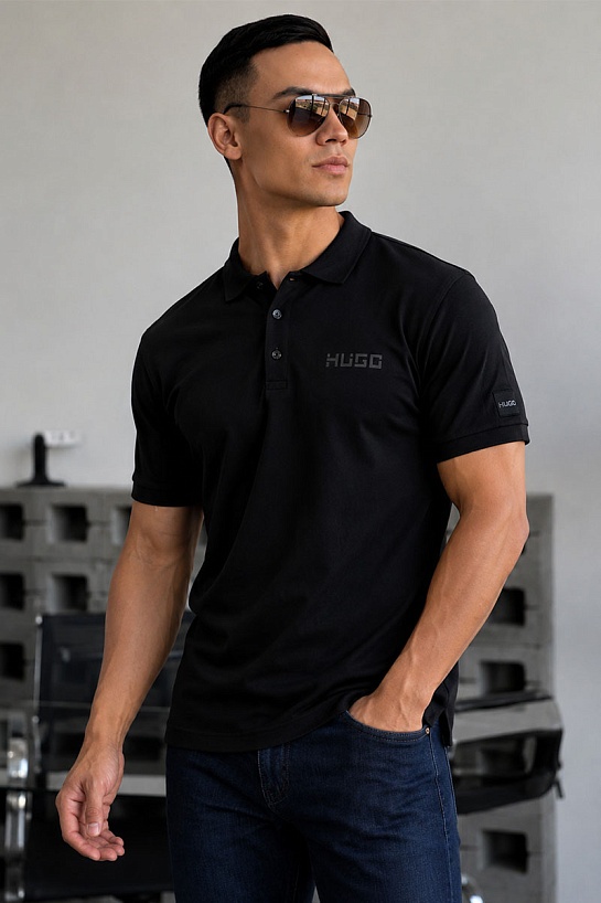 Мужское чёрное поло Hugo Boss