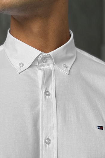 Мужская рубашка Tommy Hilfiger flag embroidery - White   