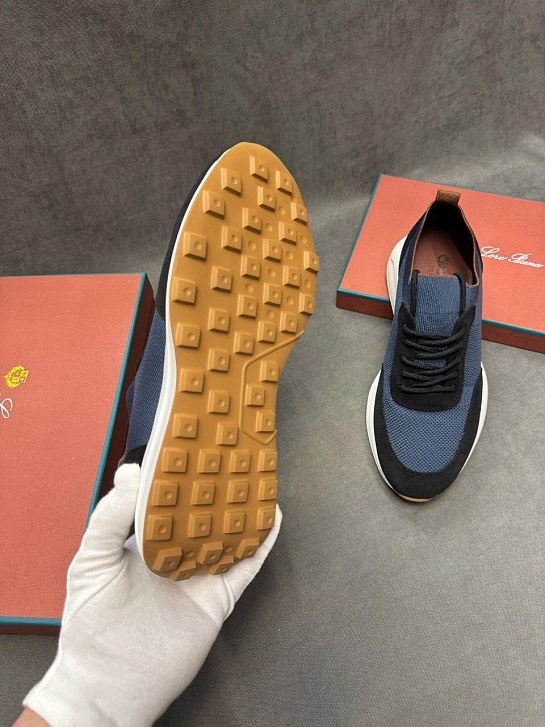 Мужские кроссовки Loro Piana knitted - Blue