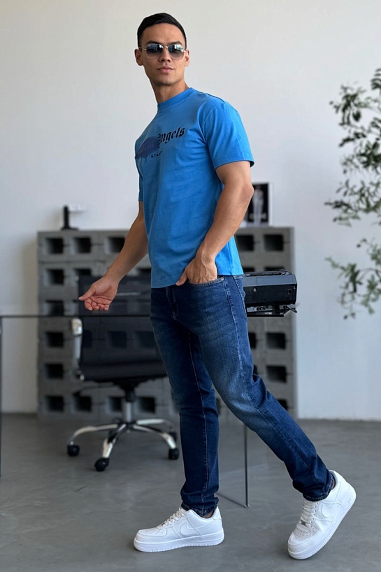 Оверсайз футболка Palm Angels Istanbul - Blue