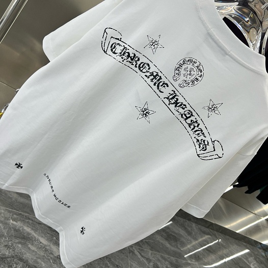 Белая оверсайз футболка Chrome Hearts Premium   
