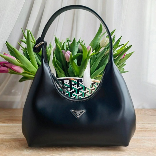 Женская кожаная сумка Prada Cleo 25x21 см (2 расцветки)