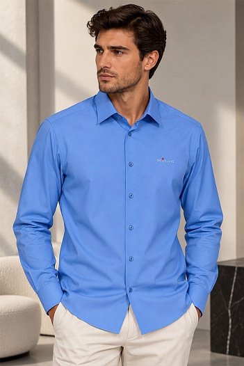 Мужская синяя рубашка Kiton premium   