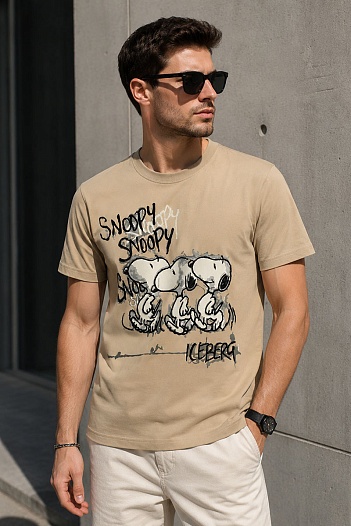 Мужская футболка Iceberg "Snoopy" - Beige   