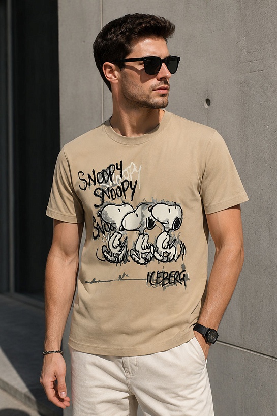 Мужская футболка Iceberg "Snoopy" - Beige