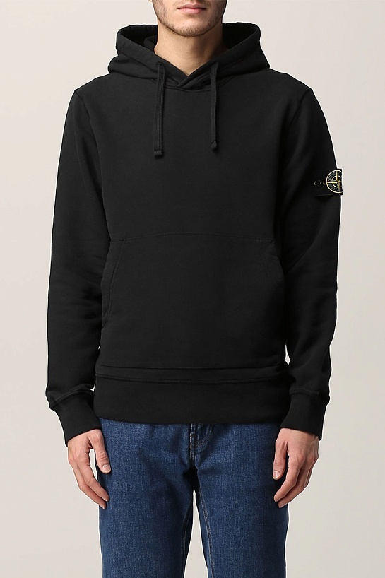Худи чёрного цвета Stone Island compass-patch