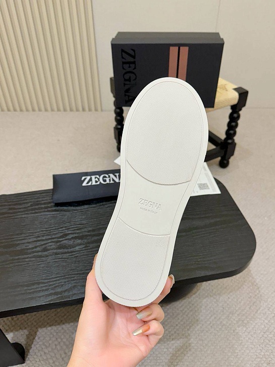 Кожаные кроссовки Ermenegildo Zegna Triple Stitch - White