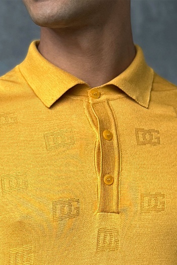 Мужское поло Dolce & Gabbana monogram all-over - Yellow   