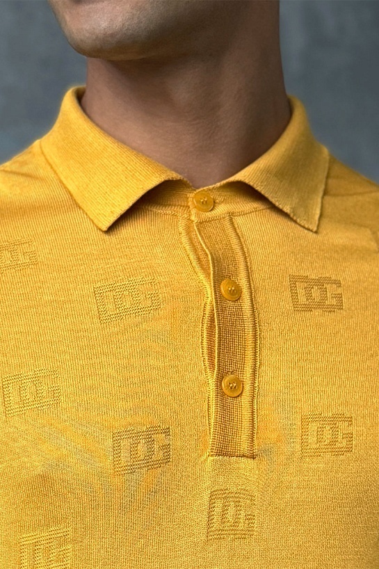 Мужское поло Dolce & Gabbana monogram all-over - Yellow