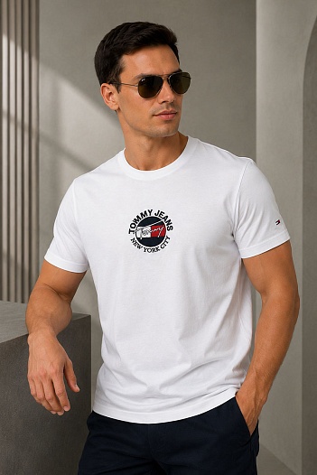 Белая мужская футболка Tommy Hilfiger New York City   