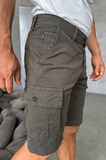 Зелёные шорты Stone Island cargo compass-patch   