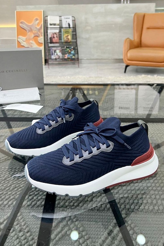 Мужские кроссовки Brunello Cucinelli knitted - Navy