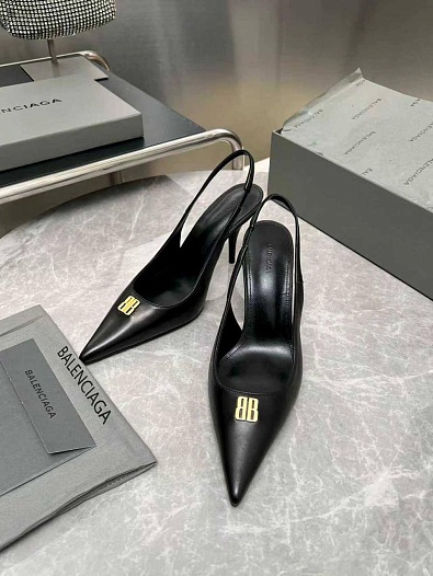 Женские кожаные туфли на каблуке Balenciaga premium   