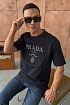 Мужская чёрная футболка Prada