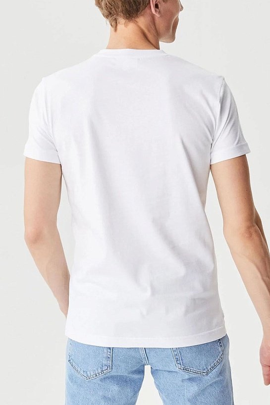 Мужская белая футболка Lacoste crocodile print