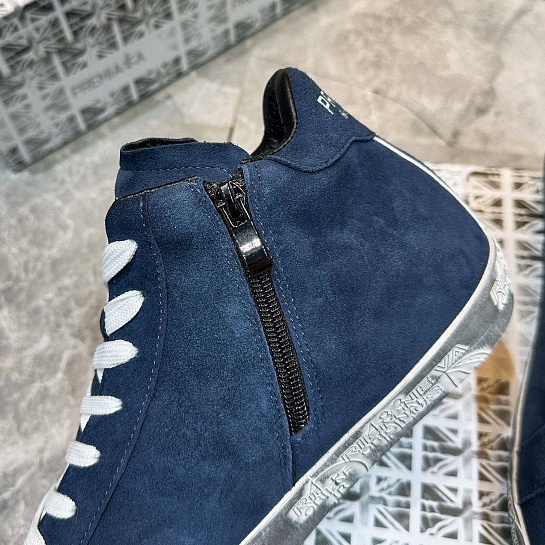 Замшевые кроссовки с мехом Premiata high-top - Navy