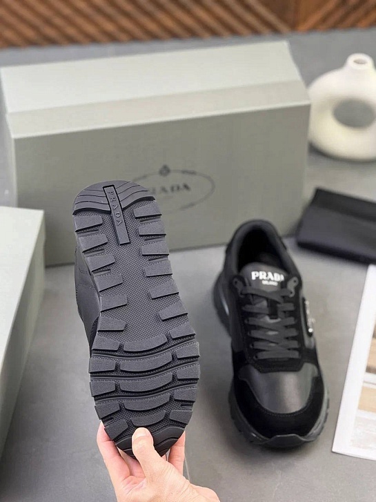 Мужские кроссовки Prada logo-plaque - Black