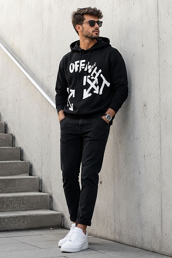 Чёрное худи Off-White Arrows-print   