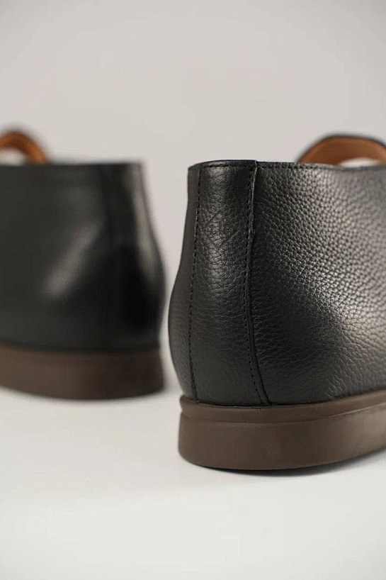 Кожаные лоферы с меховой стелькой Loro Piana Open Walk - Black