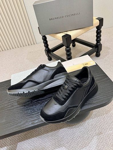 Мужские кожаные кроссовки Brunello Cucinelli   