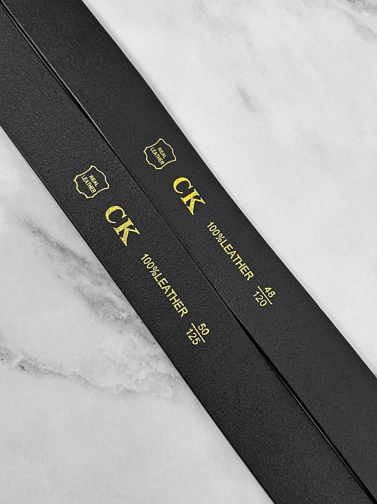 Мужской кожаный ремень Calvin Klein чёрного цвета