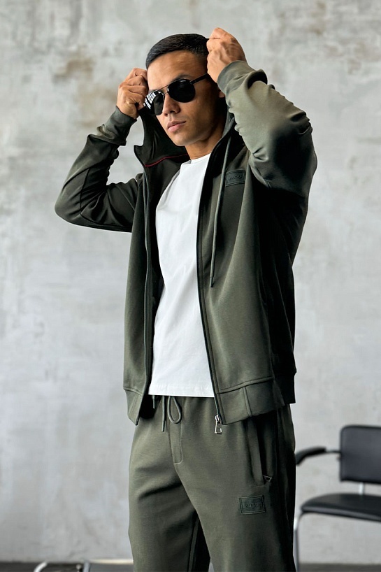 Кофта на молнии Hugo Boss logo-patch - Green