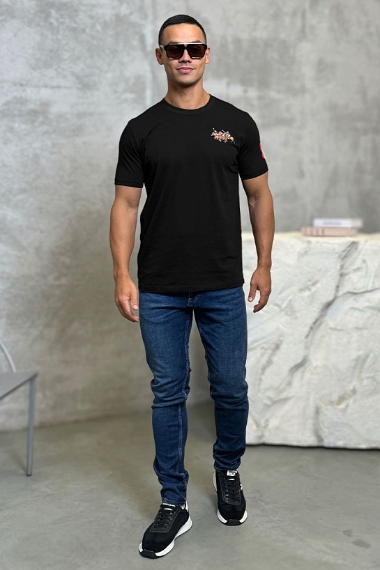 Мужская чёрная футболка Роlо Ralрh Lаurеn Match Club