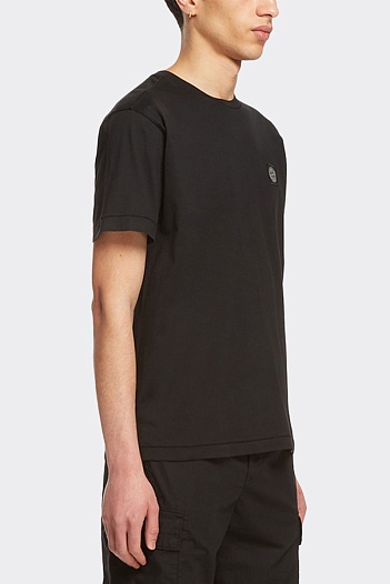 Футболка чёрного цвета Stone Island compass-patch   