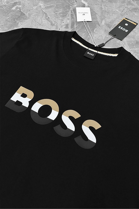 Мужская чёрная футболка Hugo Boss Tiburt 272