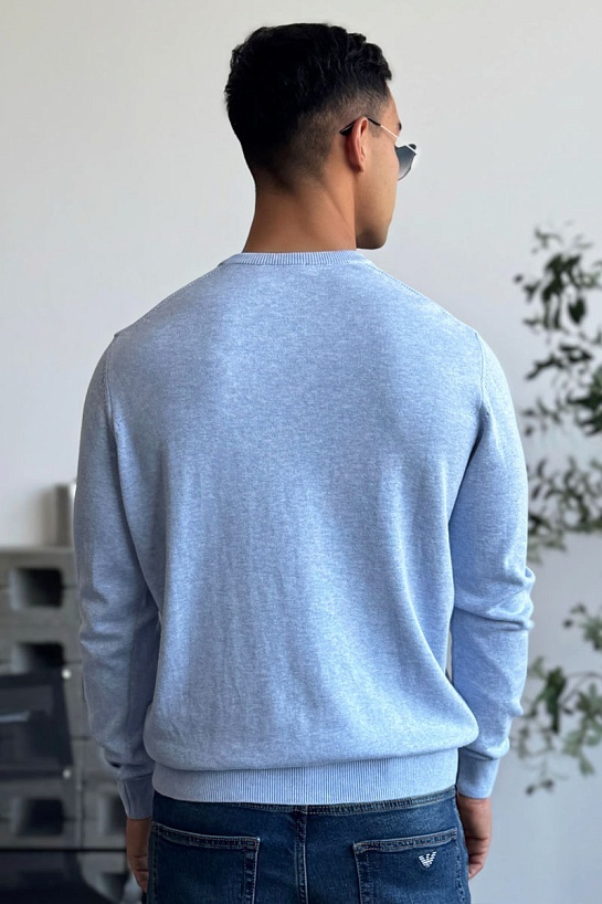 Мужской джемпер Tommy Hilfiger logo-embroidered - Blue