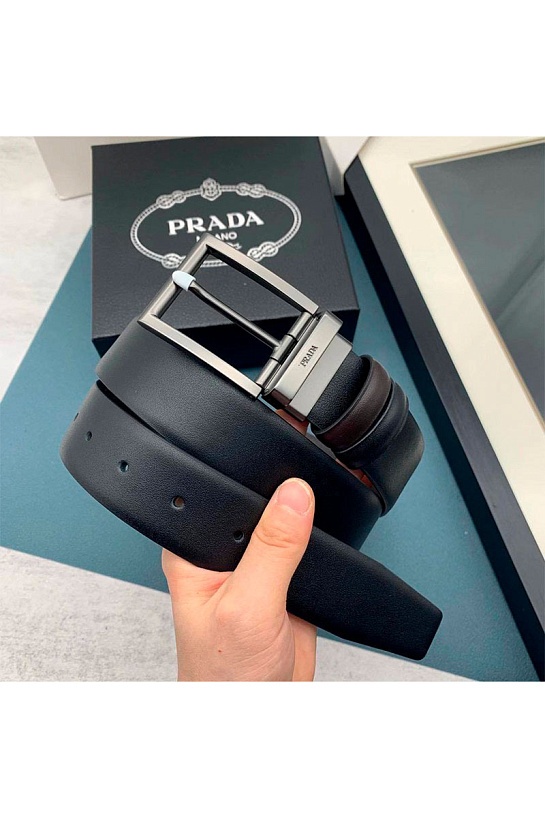 Кожаный ремень Prada ширина 3.5 см, длина 120 см)