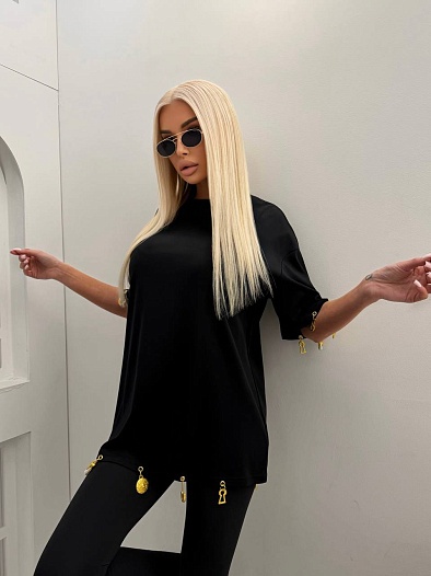 Женская базовая футболка Schiaparelli premium - Black   