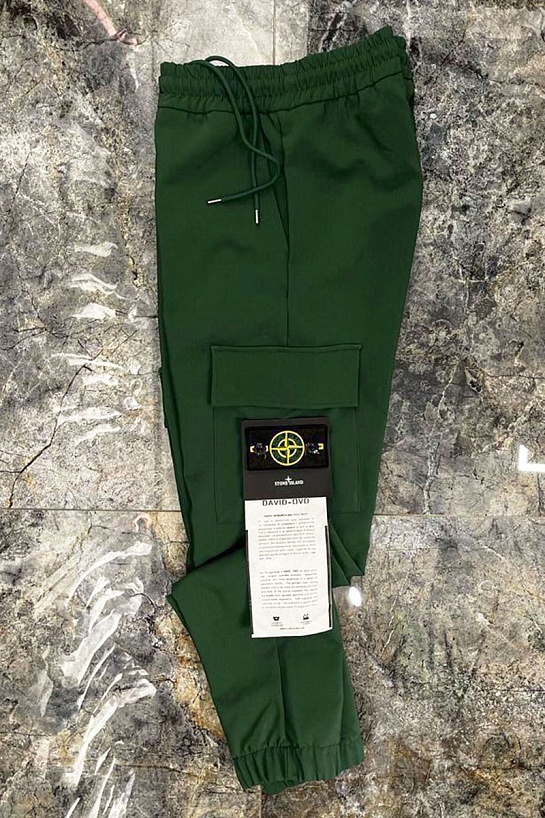 Мужские зелёные джоггеры Stone Island compass-patch