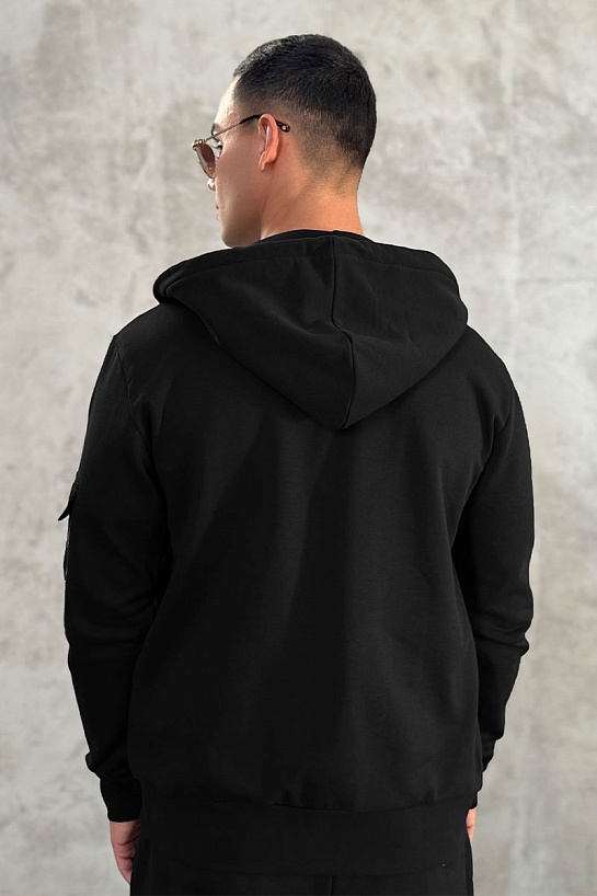 Мужская кофта чёрного цвета Moncler side pocket