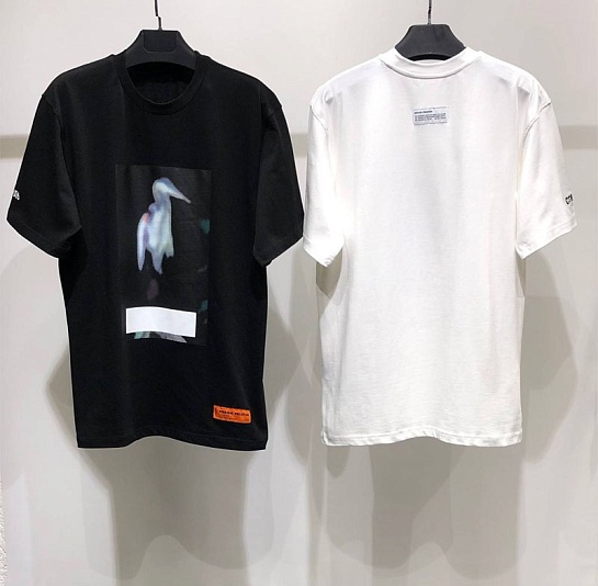 Чёрная оверсайз футболка Heron Preston Blurry Heron
