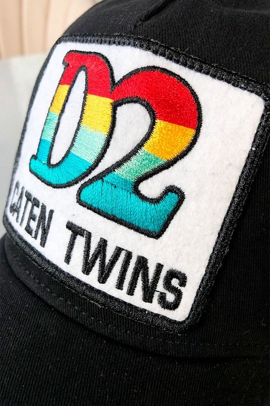 Мужская чёрная бейсболка Dsquared2 Caten Twins