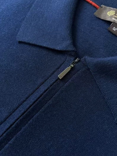 Мужское тёмно-синее поло Loro Piana premium   